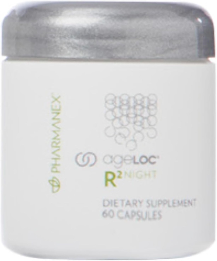 Nu Skin ageLOC R2 Night Mix | Renewal & Energy Supplement | Hücreler Detox & Spirit Clarity | Diyeter Broccoli Tohumksiyon | Genç Gen Kümeleri | 60 Capsules |