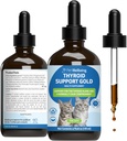 Pet Wellbeing Thyroid Support Gold for Cats - Υποστηρίζει υγιή Thyroid Gland λειτουργία σε γάτες, κανονικό μεταβολισμό, Bugleweed, βάλσαμο λεμονιών - Κτηνιατρικό-Σχηματισμένο συμπλήρωμα βοτάνων 4 fl oz (118 ml)