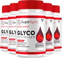(5 Pack) Sugar Sync SugarSync Glyco Optimizer Capsules, Sugar Syn Maximum Strength Glycogen Optimizer ve Blood Support Supplement, SugarSync 635 mg Advanced General Health Formula (300 Capsules)