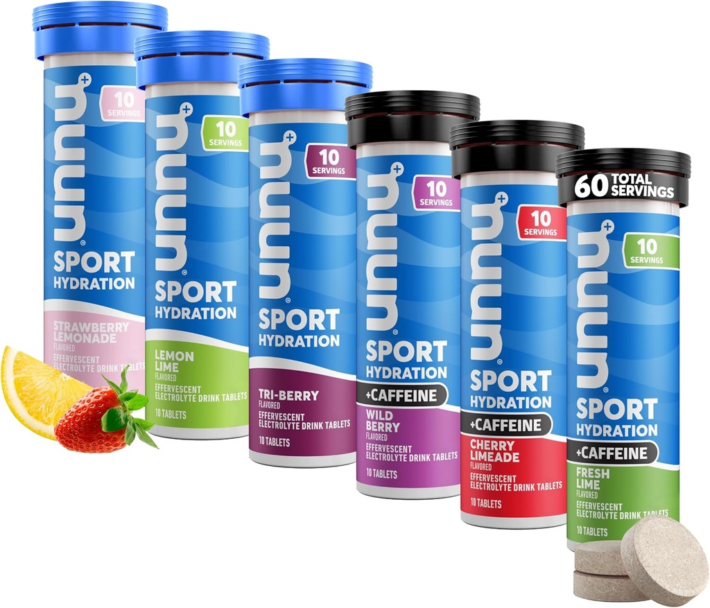 Nuun Sport + Caffeine Electrolyte Tablets – Διαλύονται σε νερό, Variety Pack 