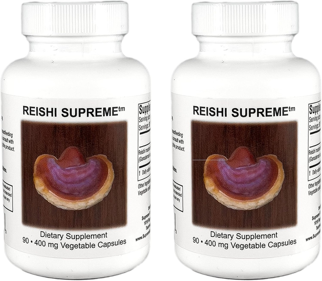 Yüksek Beslenme Reishi Yüksek, 90 Saf Reishi Mushroom Vegetarian Capsules | 2 Pack