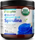 Biophix Blue Spirulina Toz Organik Blulina 6 oz - Algae Organik Spirulina Toz 170 Hizmet - Superfood Supplement - Natural Blue Pigment - Espirulina en Polvo Organika Pura Azulina