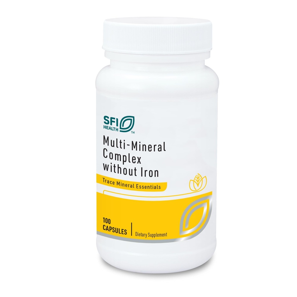 Klaire Labs SFI Health Multi-Mineral Kompleksi Demir olmadan - Broad Spectrum & Hipoallergenic Essential Trace Mineral Plastik ve Çinko, Iron-Free (100 Capsules)