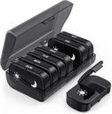 PULIV Ekstra Büyük Haftalık Pill Organizer 2 Times a Day, One-Side Open Pill Box 7 Day for Easy fill, Black Privacy Protection AM PM Pill Case for Vitamins, Drug, Supplements, Fish Oils Black Black