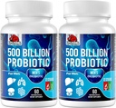 Erkekler için probiyotikler, 500 Milyar CFU & 12 Erkekler Digestive Health + 4 Organik Prebiyotik Fiber, Digestive, Gut, Immune Health, Bloating, Gas, Energy Support, Raf Stable - 120 Capsules