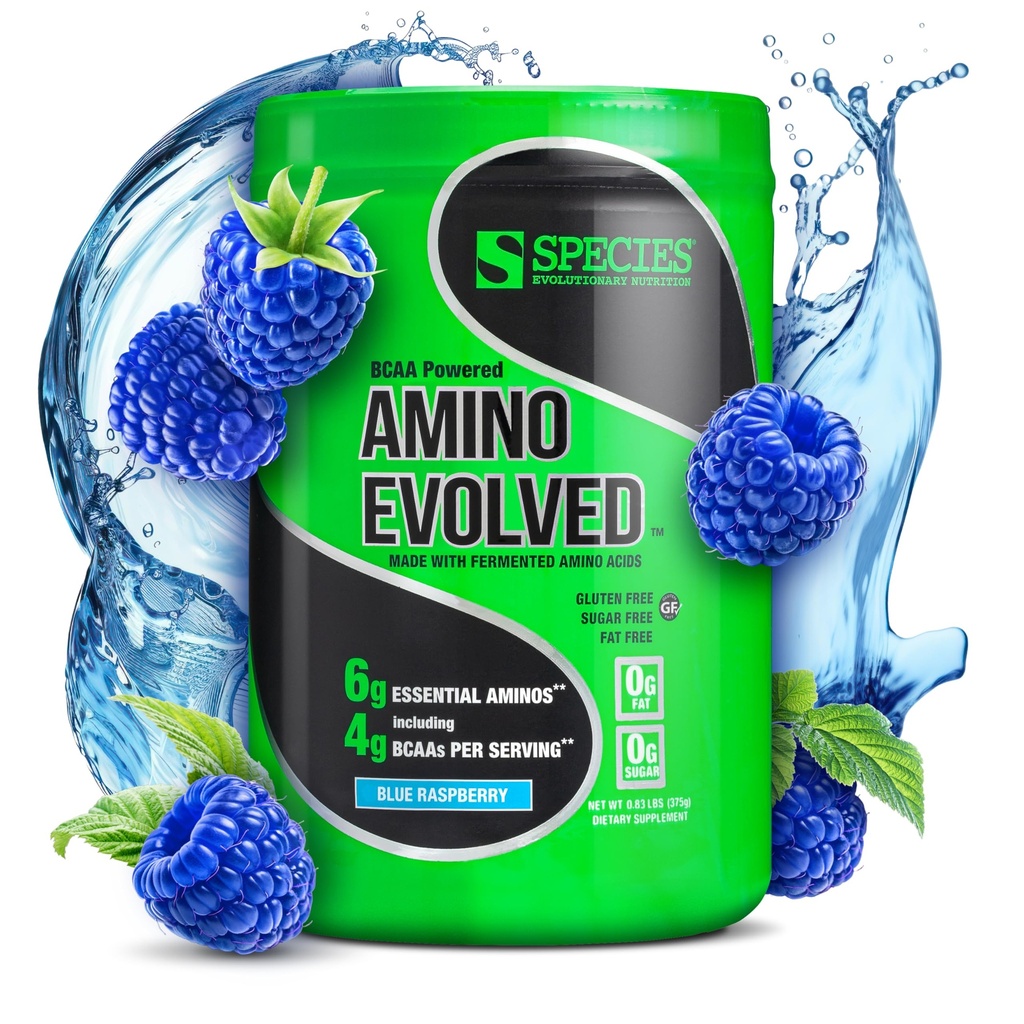 Tür Beslenme Amino Evolved EAA & BCAA Toz, Fermented Zincir Meridis, Kas Recovery & Endurance, Pre & Post Workout Supplement (Mavi Raspberry, 30 Hizmet)