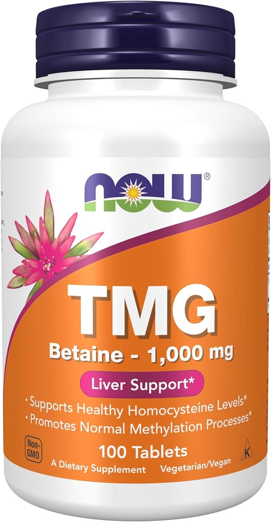 Şimdi Gıdalar Tamamlıyor, TMG Betaine (Tritilglycine) 1000 mg, Liver Support*, 100 Tablet