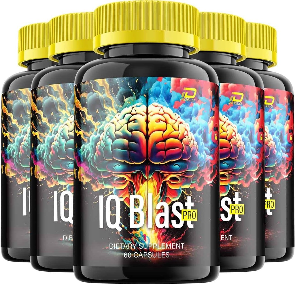 IQ Blast Pro Beyin Tamam Kapsülleri - IQBlast Pro All-Doğal Maksimum Güç Formülü Gelişmiş Hafıza ve Oda Pilleri için, IQPro Blast Desteği ve Yorumlar (5 Pack – 300 Capsules)