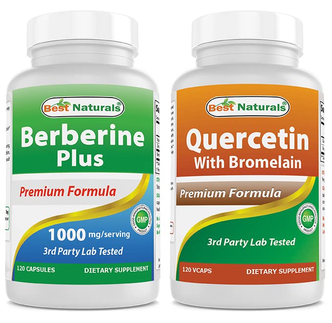 En İyi Doğallar Berberine Plus 1000 mg & Quercetin with Bromelain