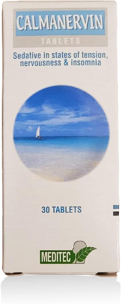 Calmanervin Tablets, Sedative in states of tension nervousness and insomnia - 30 Tablets