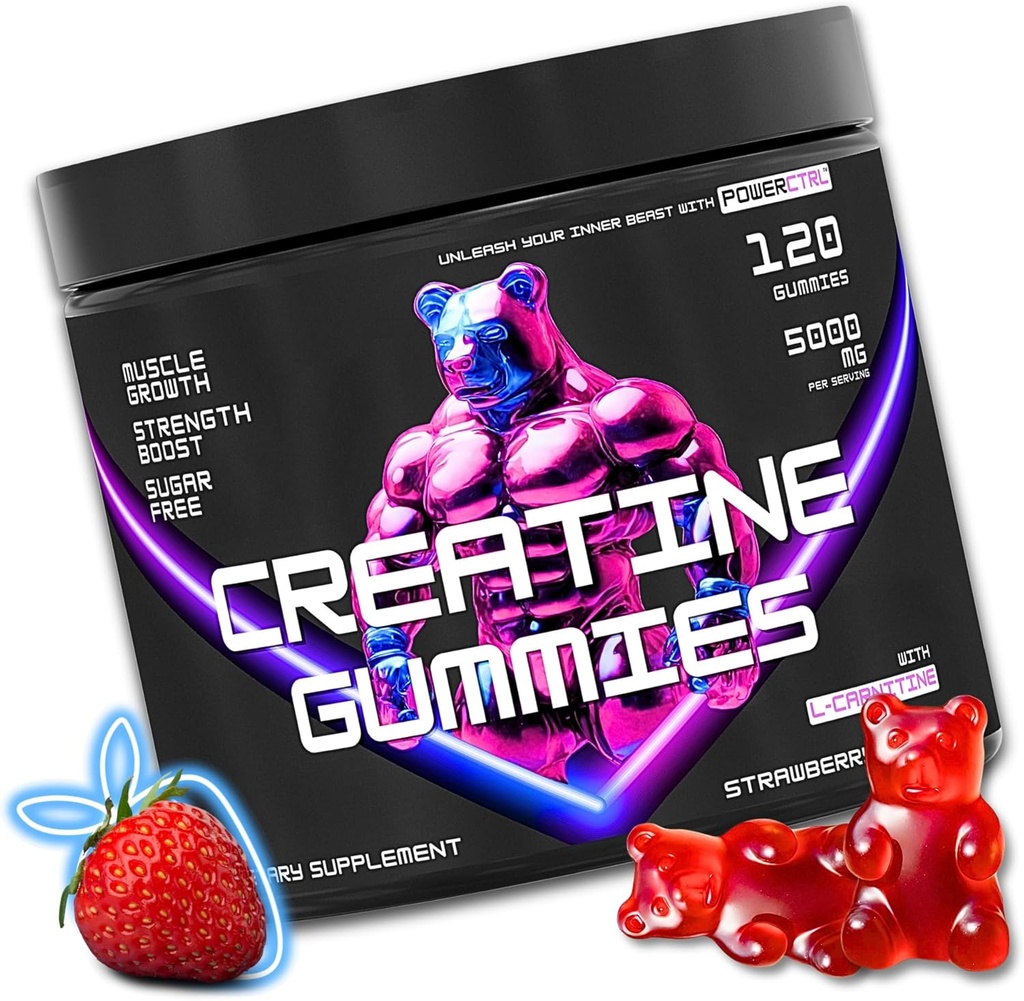 Erkekler ve Kadınlar için L-Carnitine Gummies - Servis başına 5gine Monohidrat | Destekler Kas Büyüme | Kurtarma | Endurance | Güçlü ve Çalışma Performansı | Sugar Free | Vegan | 5000 mg