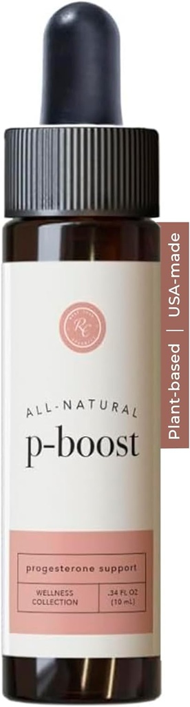Rowe Casa Organics P-Boost Drops, Bioidentical Progesterone Supplements with Essential Oils, Pre-Seed Ferttitude Drops & Natural Hormon Balance for Women, .34 Fl Oz