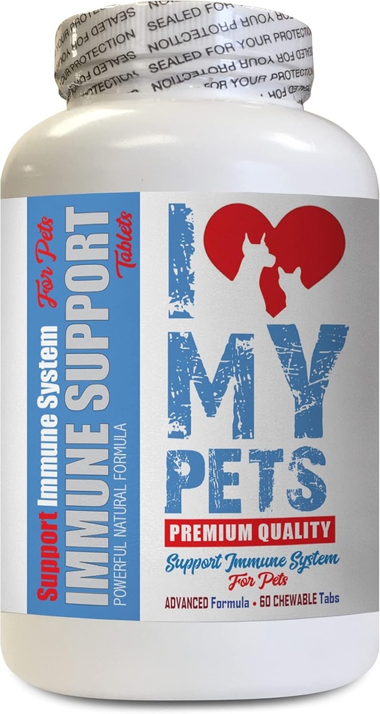 I LOVE my PETS LLC Immune Dog Treats - PET Immune Support - Köpekler ve Cats - Poker - 60 Tedaviler (1 Şişe)