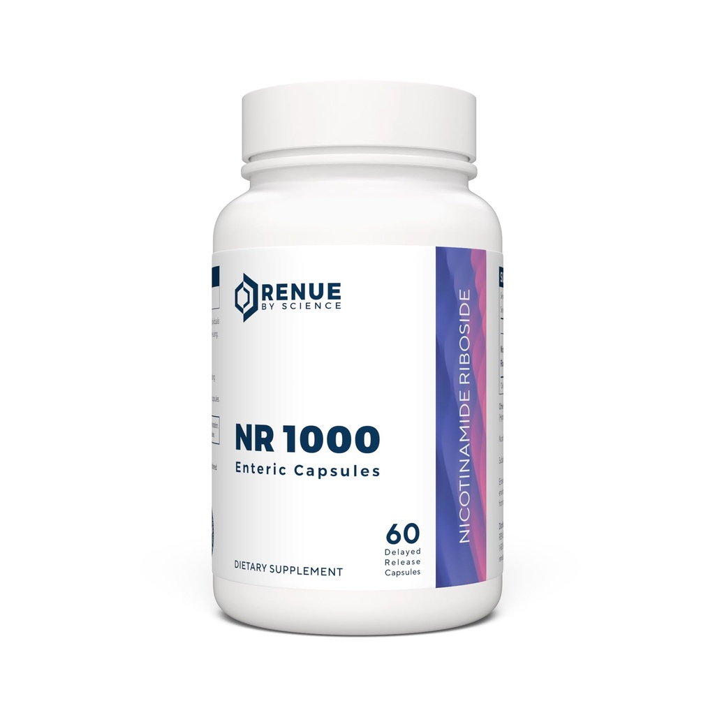 RENUE by Science Nicotinamid Riboside | High Strength NAD Supplement | 60 Nicotinamid Enteric-Coated Capsules - 1000 mg Nicotinamid Riboside per Service | US Third-Party Tested in the USA Third-Party Tested