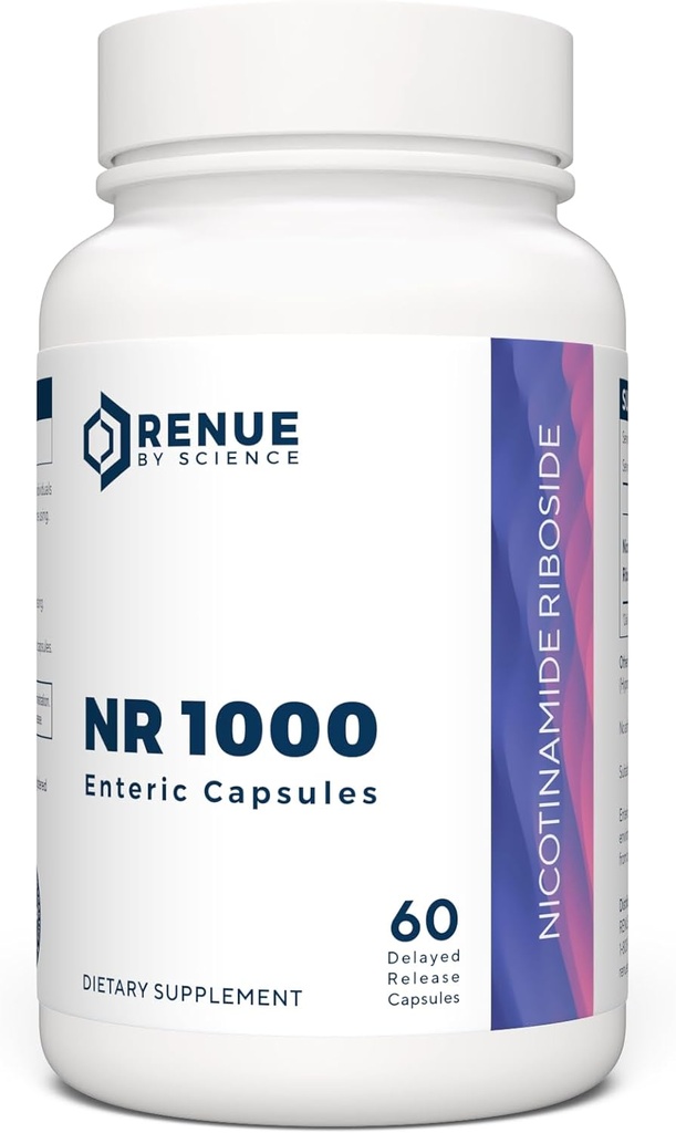 RENUE by Science Nicotinamid Riboside | High Strength NAD Supplement | 60 Nicotinamid Enteric-Coated Capsules - 1000 mg Nicotinamid Riboside per Service | US Third-Party Tested in the USA Third-Party Tested