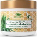 Manuka Honey Eczema Krem Psoriasis Relief için Lotion Tedavisini Tehdit Ediyor - Itchy, Kuru Skin Rash Ointment - Soothing Moisturizer for Baby, Kids, Yetişkinler - High Strength Body & Face Cream 2oz