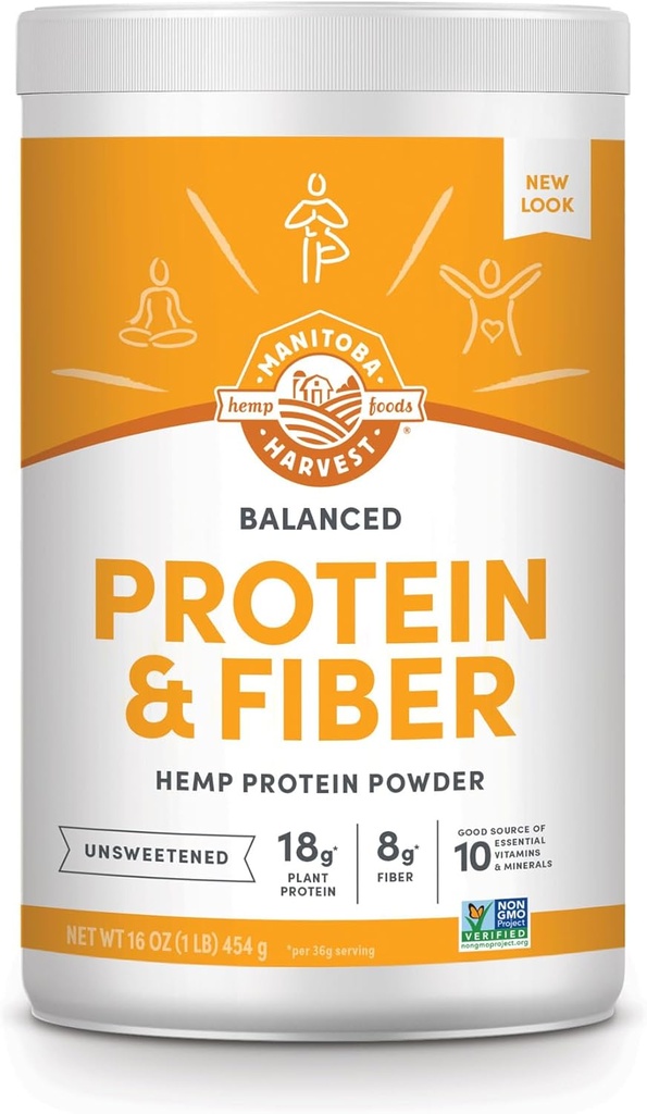 Manitoba Harvest Hemp Evet, Protein ve Fiber Toz, Unsweetened, 16oz, 15g protein, 8g Fiber ve 2g Omegas 3 & 6 hizmet başına, Keto-Friendly, Preservative Free, Non-GMO, Ambalaj Vary