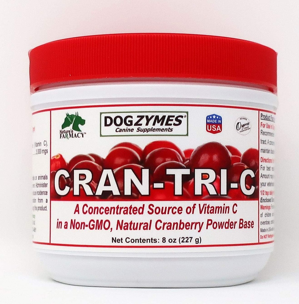 Dogzymes Cran Tri C Urinary Tract Support, Vitamin C Mix, 1418 mg per Teaspoon (8 Ounce)