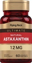 Piping Rock Astaxanthin 12mg | 60 Softgel Capsules | Ekstraksiyon Tamam | Gluten Free, Non-GMO