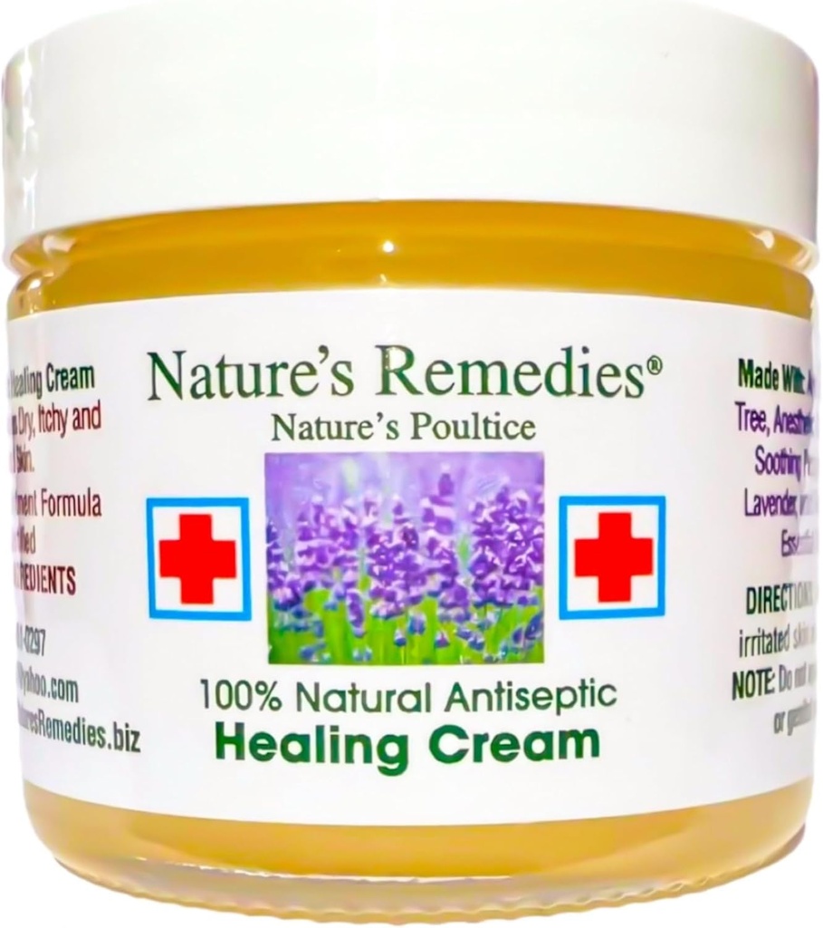 "% 100 Doğal Antiseptic Healing Cream" Heals ve Soothes Infected Skin, Bed Sores, Baskı Sores, Yaralar, Ağrılı Ulcers, Itching, Yaralar, Rashes, Cuts, Burns, Zehir Ivy, Eczema, Psoriasis 2 ounce