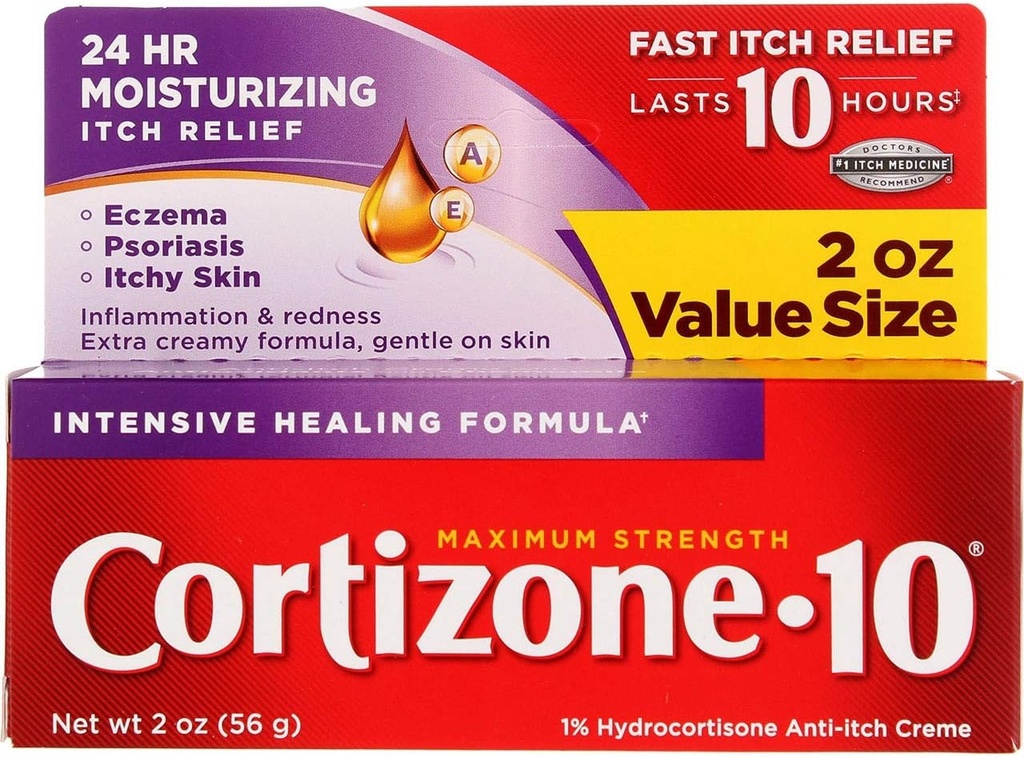 Cortizone-10 Max Strength Cortizone-10 Yoğun şifa Formula, 2oz Kutuları (Pack of 2)