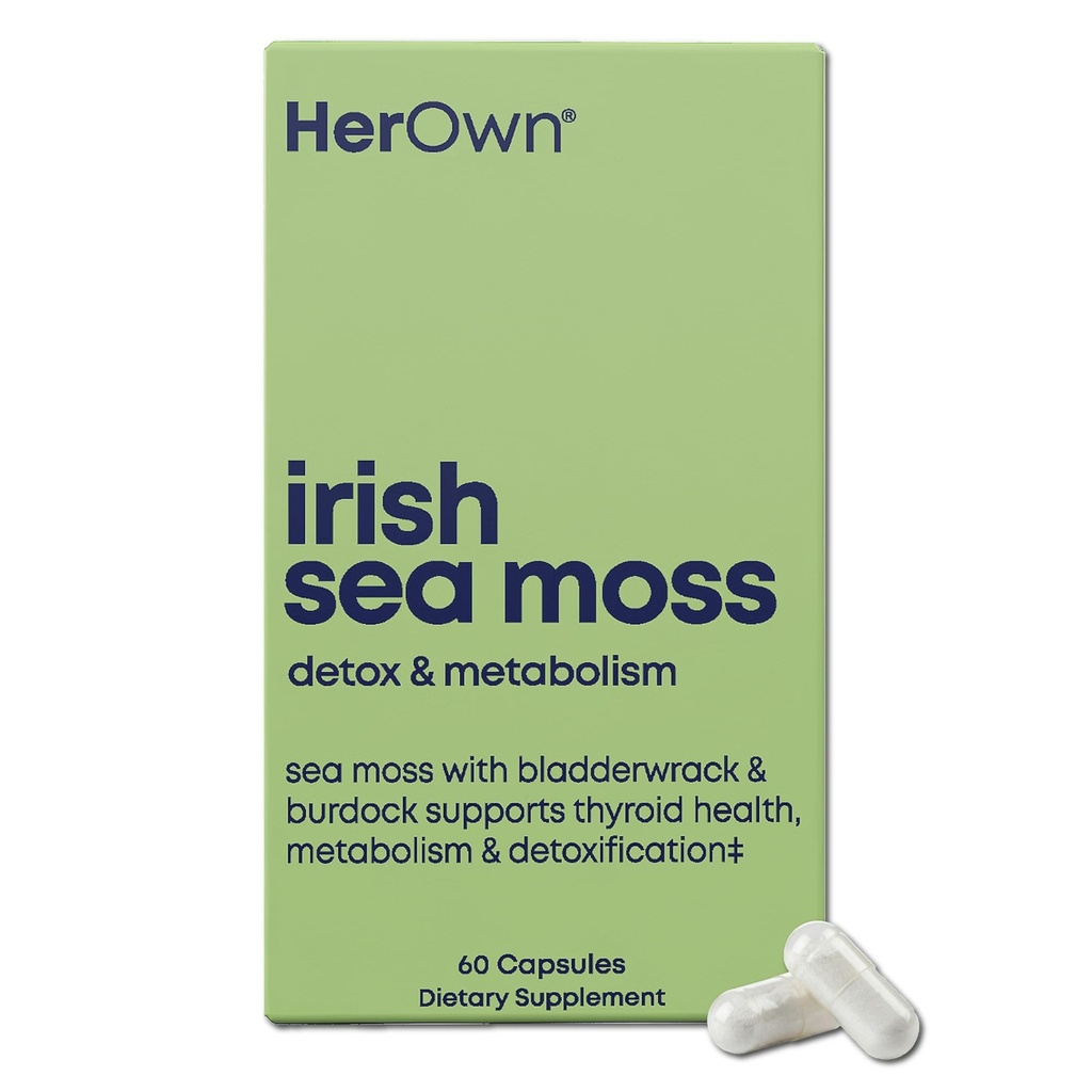 İrlandalı Deniz Moss Capsules, Burdock Root, Bladderwrack, Detox, Metabolism, Immune Support, Skin Health, Natural Joint Support, Nutrient Rich Superfood High in Minerals, 60 Count