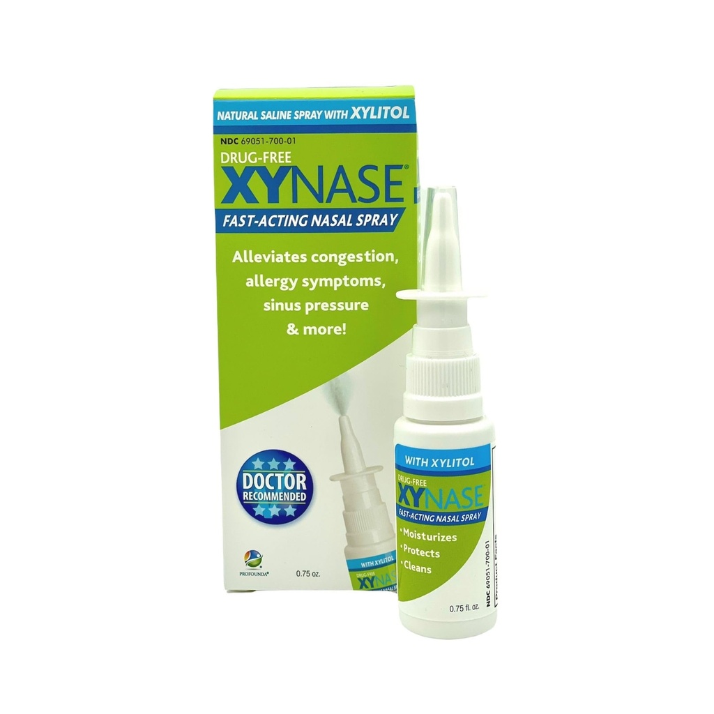 Xynase® Natural Saline Nasal Mix ile Xylitol (0.75 fl oz) - Congestion, Allergies ve Sinus Baskısı, Tüm Çağlar için Güvenli,