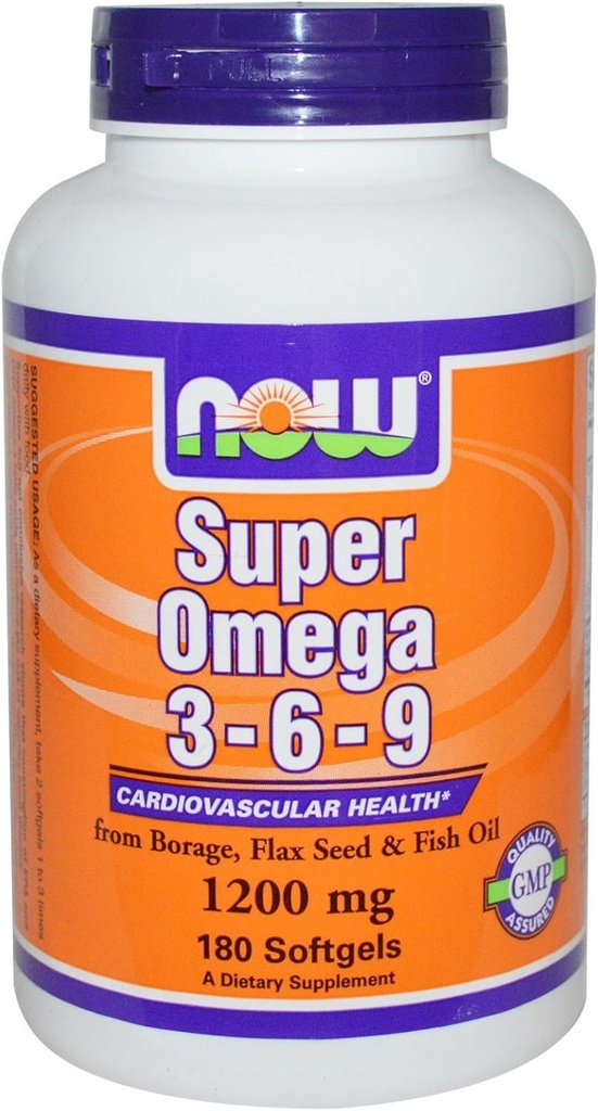 Super Omega 3-6-9 1200 mg 180 Softgels (Pack of 2)
