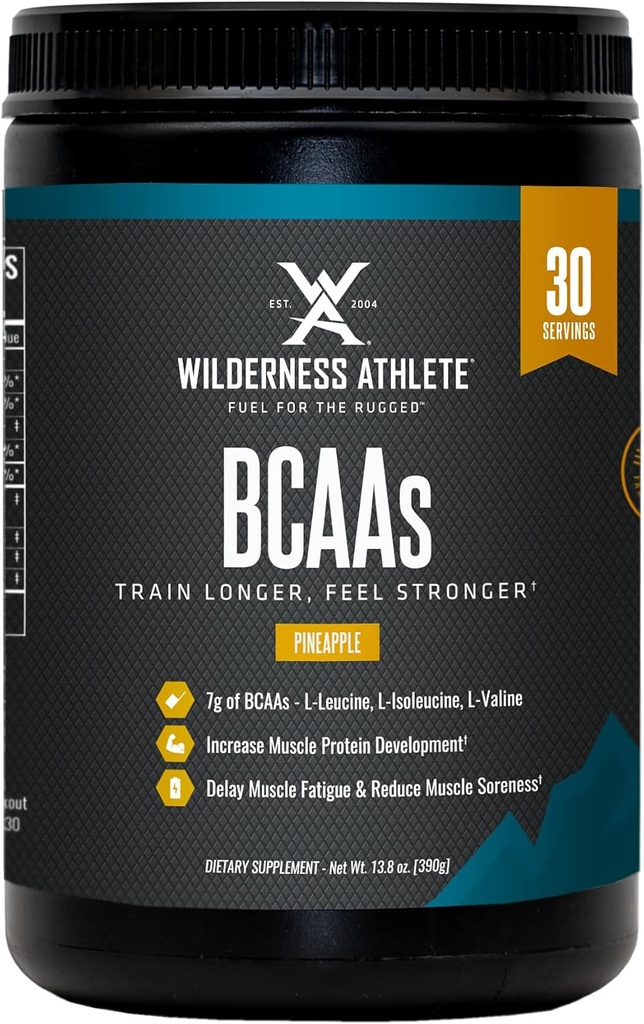 Wilderness Athlete - BCAAs - Branşlı Zincirler Toz - Erkekler ve Kadınlar için Temel Amino Asitler Tamam - Optimal Amino Asit Kompleksi (Pappinele)