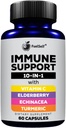 Immune Support ATM Supplement with Elderberry, Vitamin C, Echinacea, Turmeric Curcuminoids, Vitamin E, B6, çinko, L-Glutamine HCL, Lac, Lactobacillus Acidofilius :: 60, 1 Pack