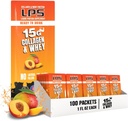 Beslenme Tasarımları LPS Sıvı Collagen & Whey protein Supplement - Non-GMO Drink, Sugar-Free - Erkekler ve Kadınlar için sağlıklı Skin & Saçları teşvik ediyor, Peach Mango, Single Serve (100 Packets)