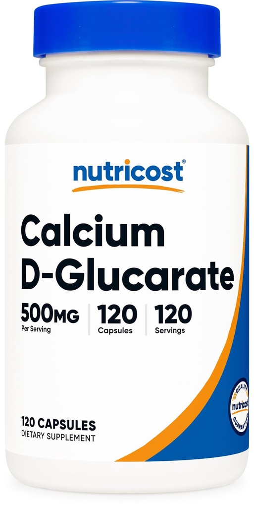 Nutricostdis D-Glucarate 500 mg, 120 Capsules - Gluten Free, Non-GMO, Vegetarian Friendly
