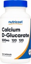 Nutricostdis D-Glucarate 500 mg, 120 Capsules - Gluten Free, Non-GMO, Vegetarian Friendly