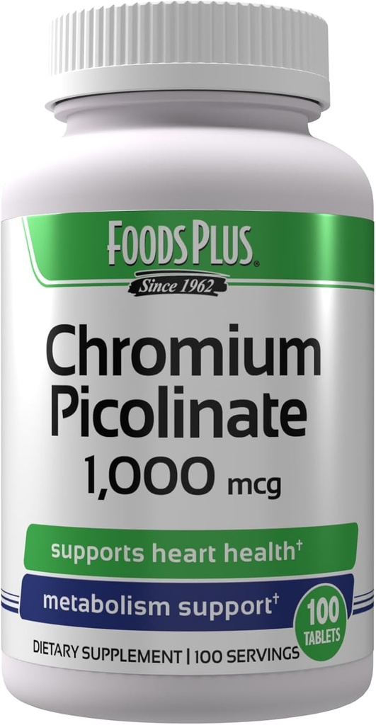 Χρώμιο Picolinate 1.000 mcg Συμπλήρωμα Ορυκτών, ανώτερη απορρόφηση, συμπλήρωμα Χρώμιο, 100 εξυπηρετούν