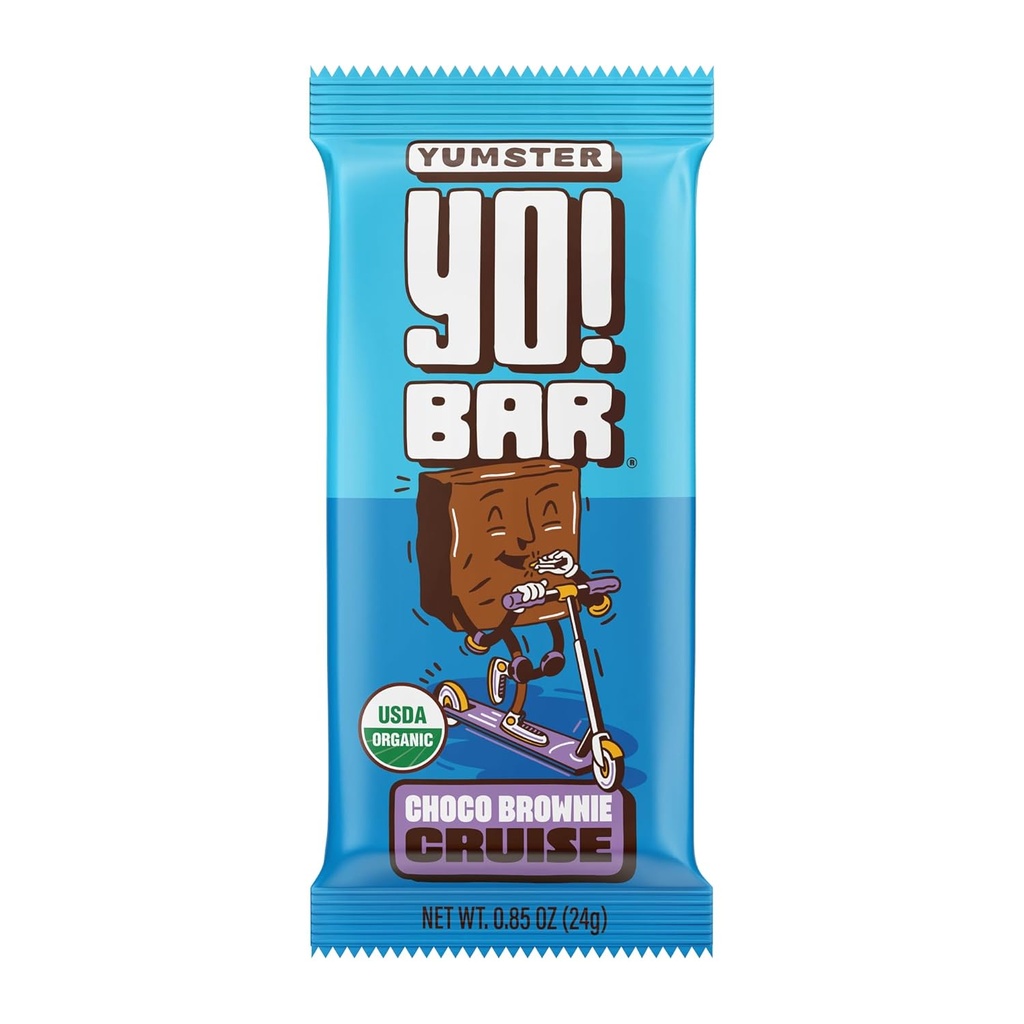 Yo! Bar by Bearded Brothers Vegan Organic Kids Bar, Chocolate (25 Bars) - Gluten Free, Paleo ve Whole 30 | Soy Free, Non-GMO, Low Glycemic, No Sugar Eklenme, Fiber + Tüm Gıdalar