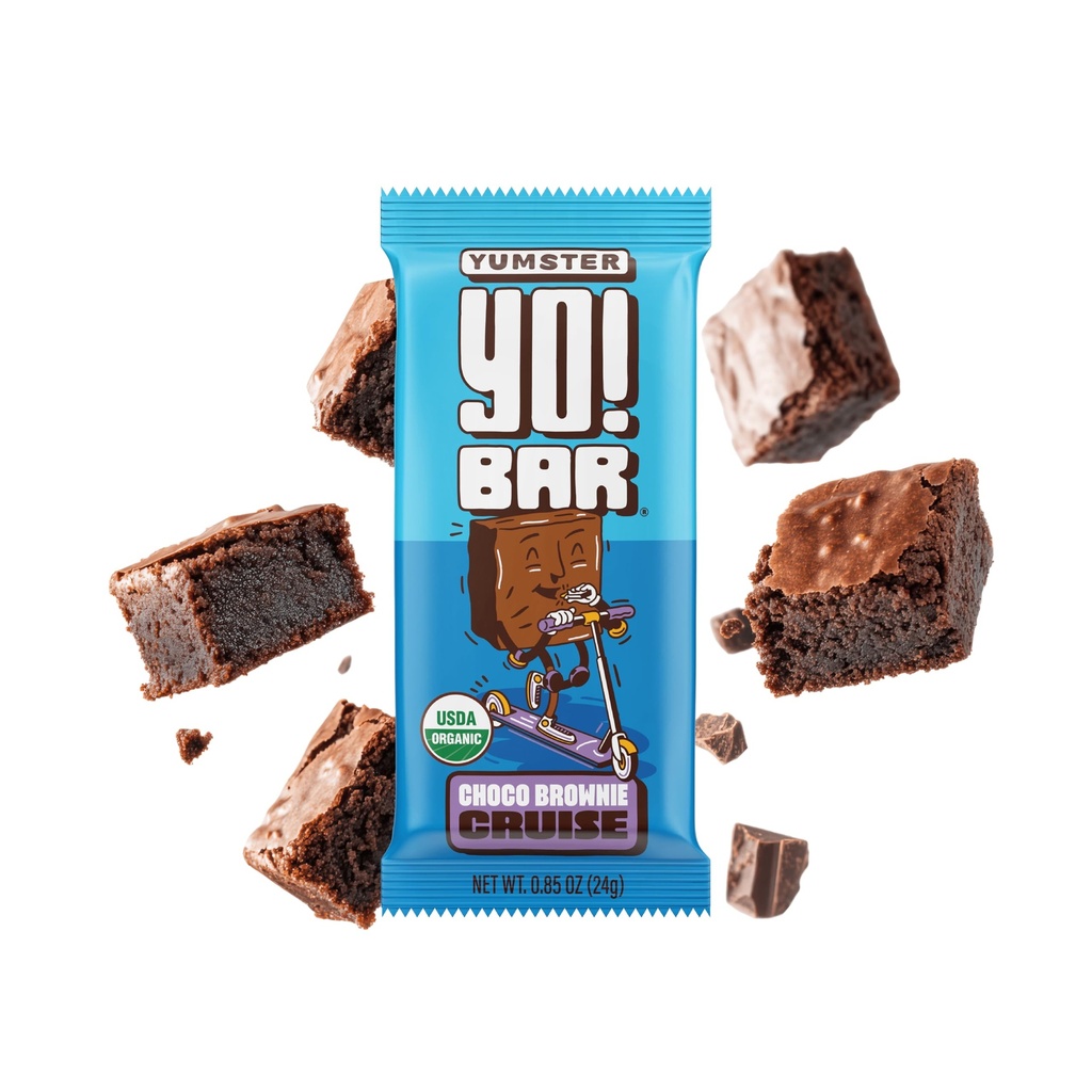 Yo! Bar by Bearded Brothers Vegan Organic Kids Bar, Chocolate (25 Bars) - Gluten Free, Paleo ve Whole 30 | Soy Free, Non-GMO, Low Glycemic, No Sugar Eklenme, Fiber + Tüm Gıdalar