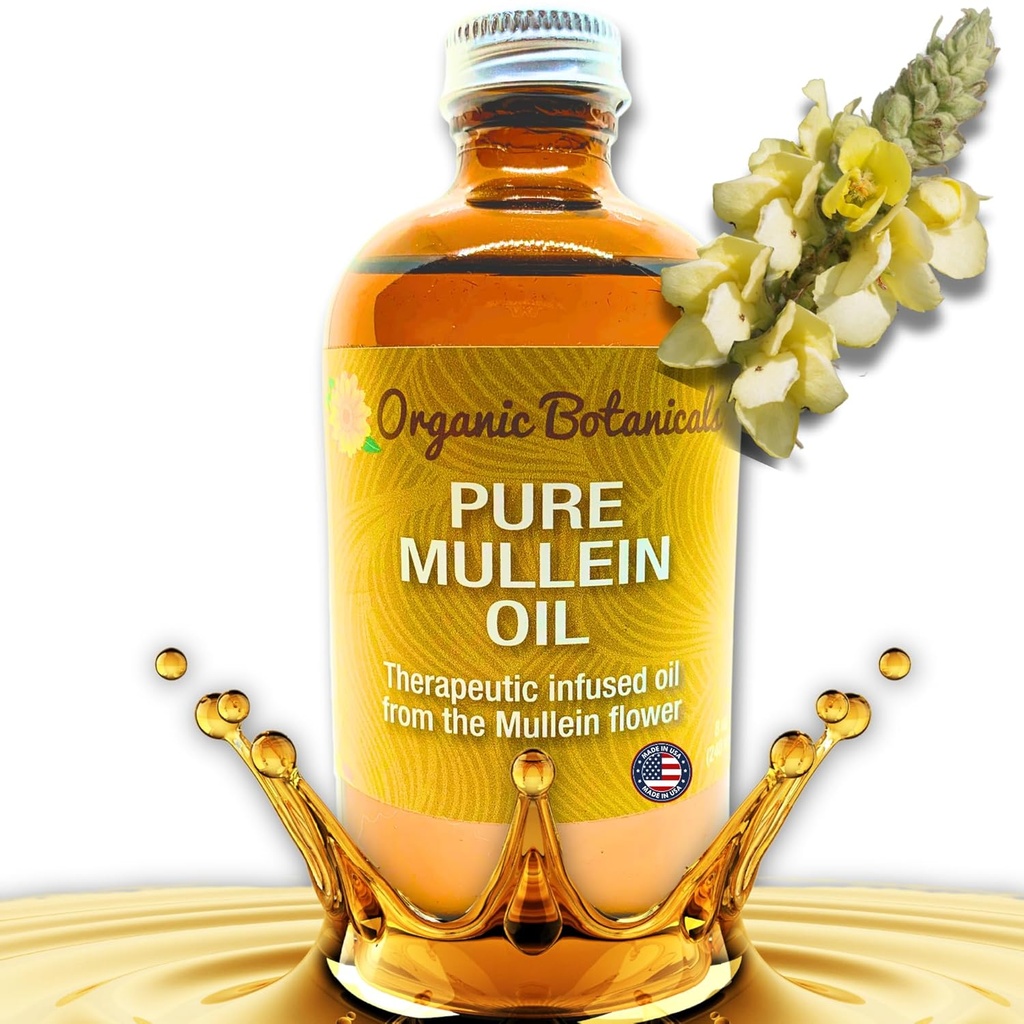 Mullein Oil - Organik Kulak Yağı Earaches, Tinnitus & Kids - Herbal Extract for Soothing Relief (4 oz)