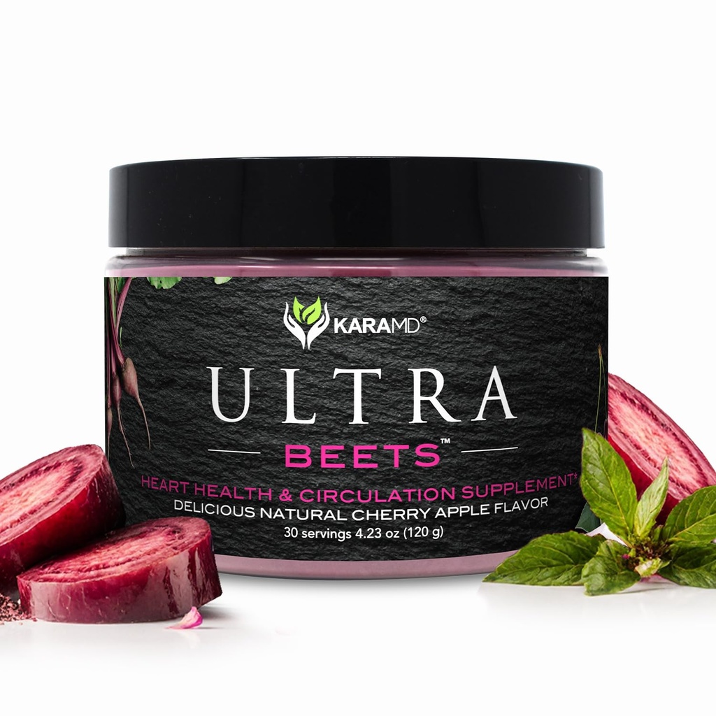 KaraMD UltraBeets | Lezzetli Arıtroot Superfood Toz | Doğal Vegan Dostu, Non-GMO & Gluten Free Nitrik Oksit Supplement | Destekler Circulation & Energy (30 Yoğun Servisler)