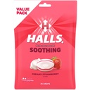 HALLS Throat Soothing (Önceki olarak HALLS Breezers) Kremy Strawberry Throat Drops, Economy Pack, 70 Drops