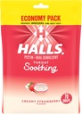 HALLS Throat Soothing (Önceki olarak HALLS Breezers) Kremy Strawberry Throat Drops, Economy Pack, 70 Drops