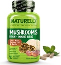 NATLO Mushroom Supplement Brain & Immune Health Assembly with Lion s Mane, Reishi, Türkiye Tail 90 Vegan Dostu Capsules