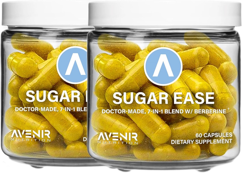 Avenir Beslenme Sugar Ease - Premium Berberine Supplement, Apple Cider Vinegar, Cinnamon - Organik Nutrients Cinnamon Capsules, 120 Capsules