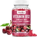Vitamin B12 Complex 5000 mcg Methyl B12, Adenosyl B12 & Hydroxy B12, με συνένζυμο Q10, Φολικό, Βιταμίνη C, Μασώμενο B 12 για την Ενεργειακή Υποστήριξη, Μεταβολισμός, Υγεία των Οστών - Γεύσεις κερασιού