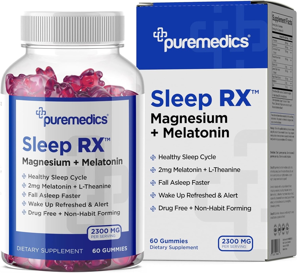 Sleep Gummy, Calm + Sleep Support, 2 mg Melatonin, L-Theanine, Chamomile, Lemon Balm, Passion Flower, Gentle Sleep Aid, Strawberry 60 Kont