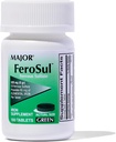 Büyük Ferosul - Ferrous Sulfate 325 mg Tabletleri 65 mg of Elemental Iron - Kadınlar için Demir Supplement, Erkekler - Yeşil - 100 Kont