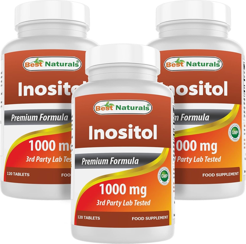 En İyi Doğallar Inositol 1000 mg 120 Tabletler (120 Kont) (120 Count (Packf of 3))