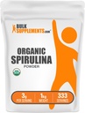BulkSupplements.com Organik Spirulina Toz - Superfood, Green Spirulina Toz, Herbal Supplement - Vegan-Friendly, 3g per Service, 1kg (2.2 lbs) (Paket of 1)