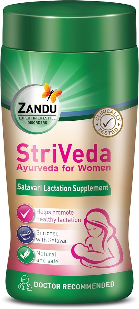Zandu Striveda Shatavari Lactation Supplement Toz, Meme Sütünü artırmak için bebek, 210 G, Doktor Önerilen, Doğal ve Güvenli