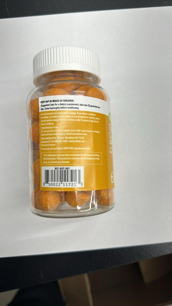 Turmeric Curcumin Gummies with Ginger & Black Pepper Herbal Supplement, 2000 mg, Immune Support, Sağlıklı Skin ve Ortak Sağlık, Vegan, Pectin Based, for Yetişkinler ve Gençler-Chewable Peach Flavor