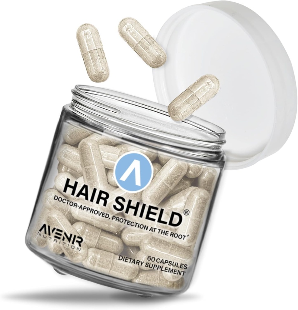 Saç Shield | Saç Büyümesi ve Güçlü Çiçeği Vitaminleri, Kadınlar ve Erkekler için Kalsiyum ve Çinko ile Biyotin Vitaminleri, 60 Capsules
